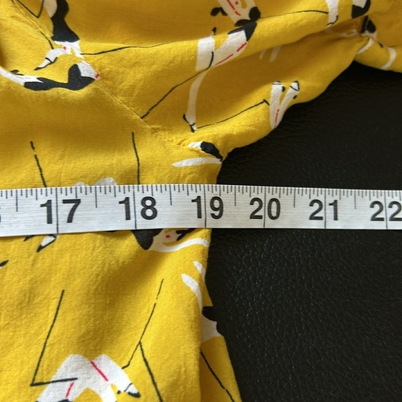 Anthropologie Emily Isabella Robina Blouse TRAPEZISTS Yellow Circus Top Sz XS - Picture 11 of 16